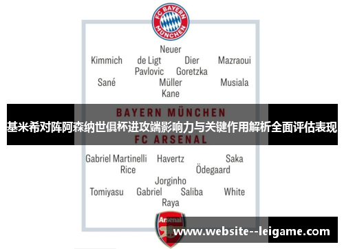 基米希对阵阿森纳世俱杯进攻端影响力与关键作用解析全面评估表现 基米希对阵阿森纳世俱杯进攻端影响力与关键作用解析全面评估表现